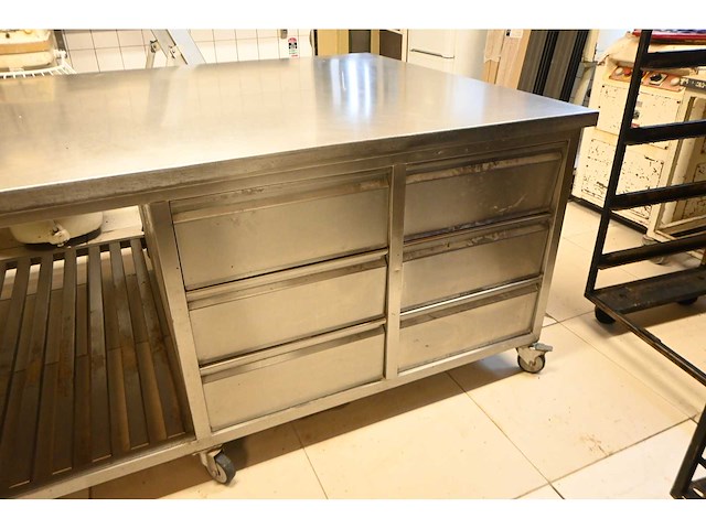 Van ‘t wout mobiele rvs grondstoffen werkbank - afbeelding 4 van  7