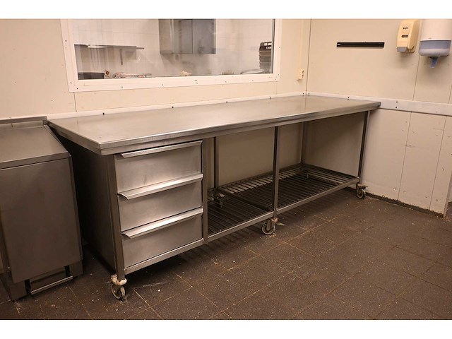 Van ‘t wout mobiele rvs grondstoffenwerkbank - afbeelding 2 van  8