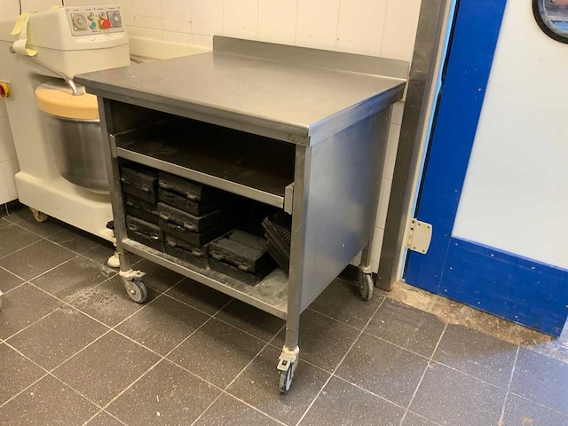 Van ‘t wout mobiele rvs werkbank met uitschuifbaar blad - afbeelding 1 van  9