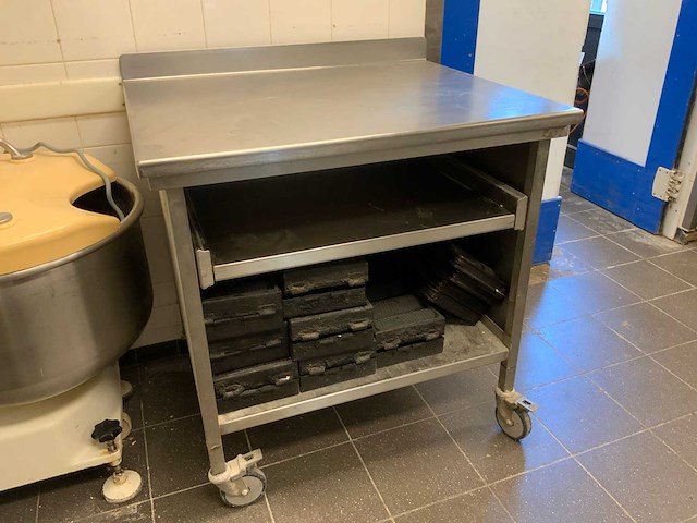 Van ‘t wout mobiele rvs werkbank met uitschuifbaar blad - afbeelding 3 van  9