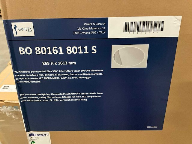 Vanita & casa ovalen spiegel 86,5x161cm - afbeelding 2 van  5