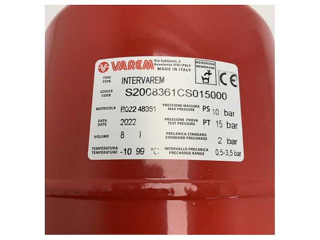Varem 1007.vas525 expansievat voor ketel of waterdruksysteem - afbeelding 2 van  2