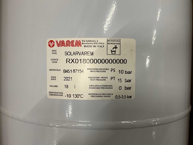 Varem solarvarem 18l expansievat - afbeelding 2 van  2