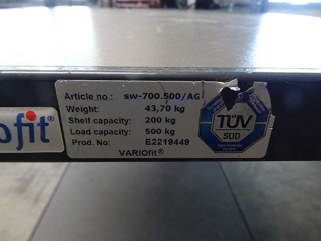 Variofit - magazijnkar - afbeelding 2 van  2
