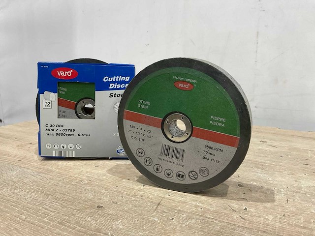 Varo - 180x3x22 - slijpschijf steen (40x) - afbeelding 1 van  5