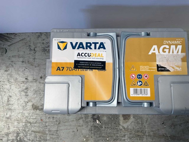 Varta - dymamic agm - 12v 70ah - accu - afbeelding 6 van  6