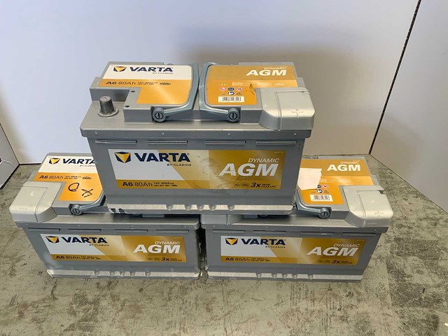 Varta - dynamic agm - a6 80 ah - accu's (3x) - afbeelding 2 van  5