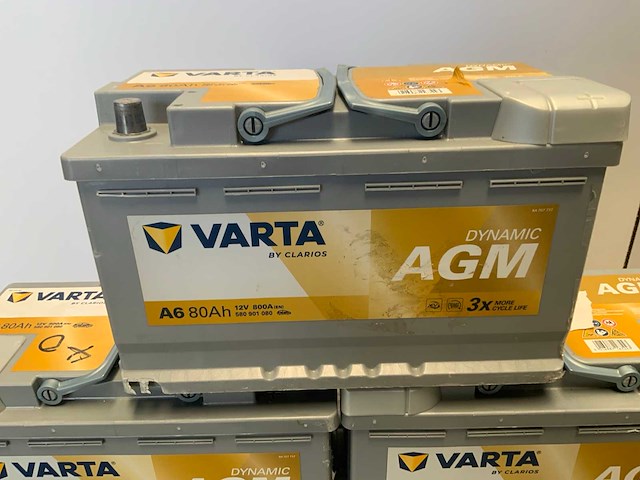 Varta - dynamic agm - a6 80 ah - accu's (3x) - afbeelding 5 van  5