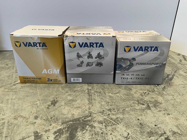 Varta - tx14-r / tx12-4 - 12v 12ah / 12v 10ah - accu's (3x) - afbeelding 1 van  6