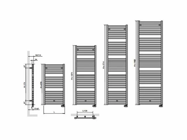 Vasco - bathline - 1500382 - designradiator 127,4 cm - afbeelding 4 van  5