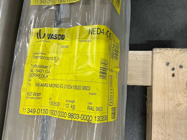 Vasco beams mono-el designradiator 150x1800mm - afbeelding 5 van  6