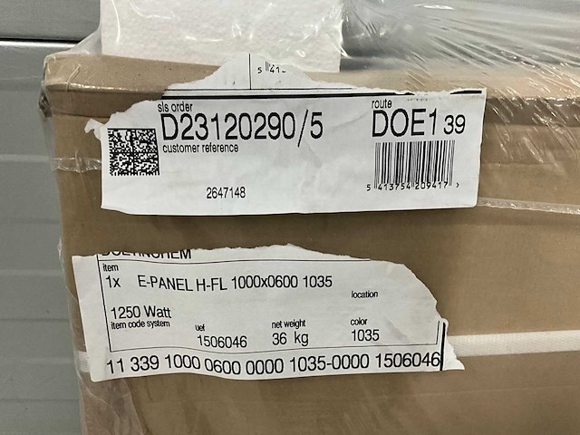 Vasco e-panel ep-h-rib elektrische radiator 100x60cm - 1500w - wit ral 9016 - afbeelding 4 van  4