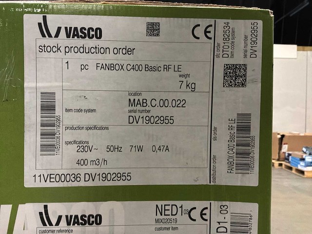 Vasco fanbox c400 basic rf le ventilatie (3x) - afbeelding 4 van  4