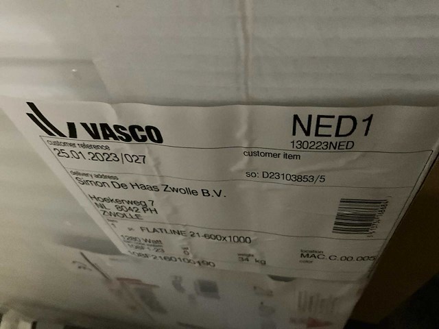 Vasco flatline radiator 21-60x100cm - afbeelding 2 van  4