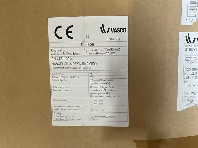 Vasco niva-el-bl-a elektrische radiator 620x1842mm met blower - afbeelding 6 van  8