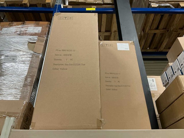 Vase ellen d27,5xh77cm ceramic yellow (4x) - afbeelding 4 van  6