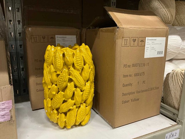 Vase maiskolven d20/h31cm yellow ceramic (3x) - afbeelding 4 van  4