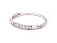 Vaste armband pave met meerdere rijen briljanten - afbeelding 4 van  8