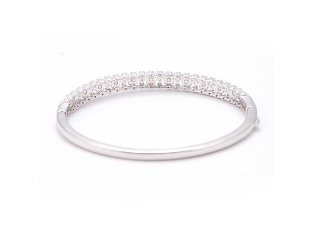 Vaste armband pave met meerdere rijen briljanten - afbeelding 6 van  8