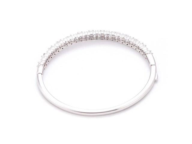 Vaste armband pave met meerdere rijen briljanten - afbeelding 7 van  8