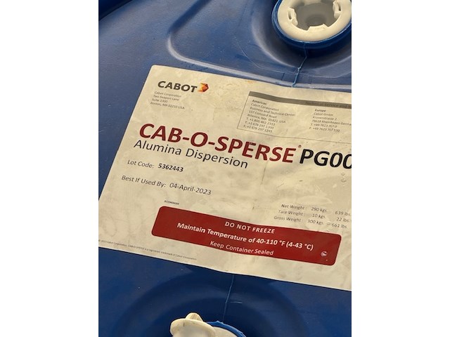 Vat bindmiddel / dispersie cab-o-sperse, pg008, alumina dispersion - afbeelding 2 van  2