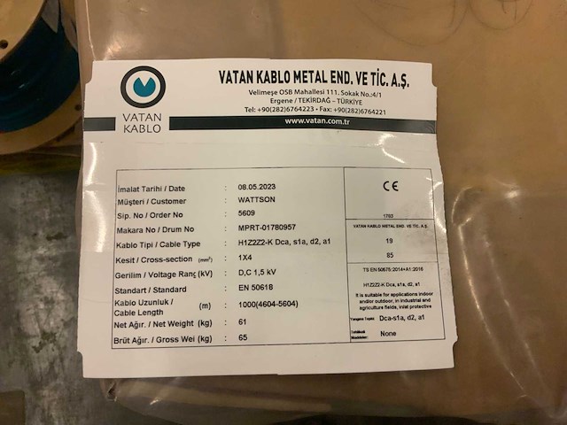 Vatan kablo h1z272-k haspel solar kabel (12x) - afbeelding 2 van  2