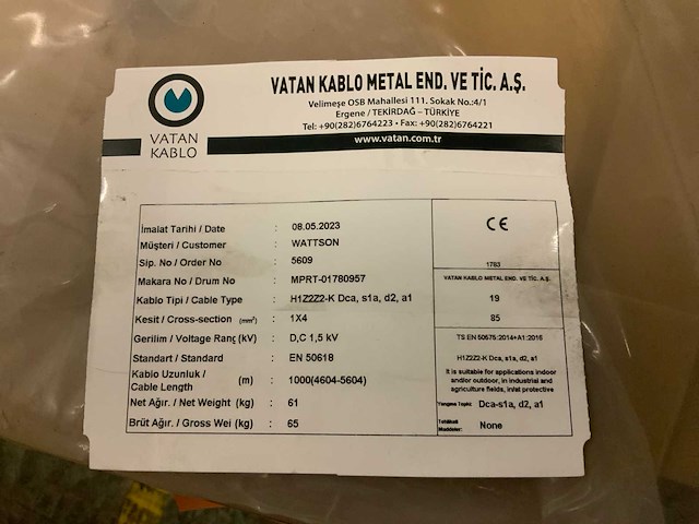 Vatan kablo h1z272-k haspel solar kabel (12x) - afbeelding 3 van  3