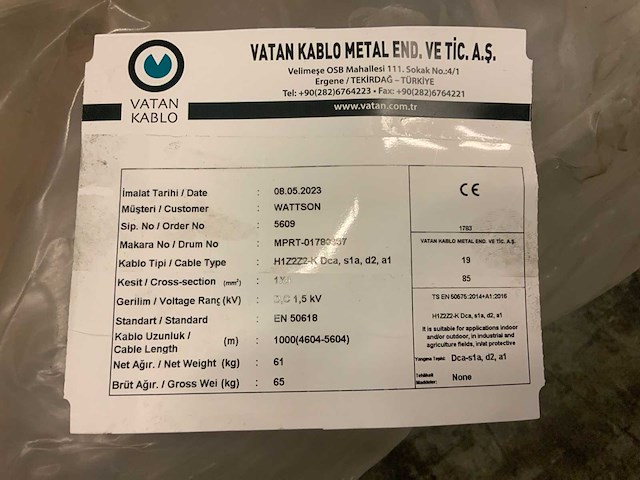 Vatan kablo h1z272-k haspel solar kabel (12x) - afbeelding 3 van  3