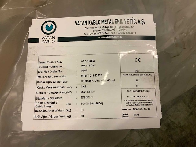 Vatan kablo h1z272-k haspel solar kabel (12x) - afbeelding 3 van  3