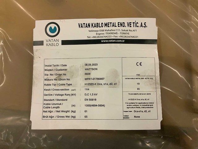 Vatan kablo h1z272-k haspel solar kabel (12x) - afbeelding 3 van  3