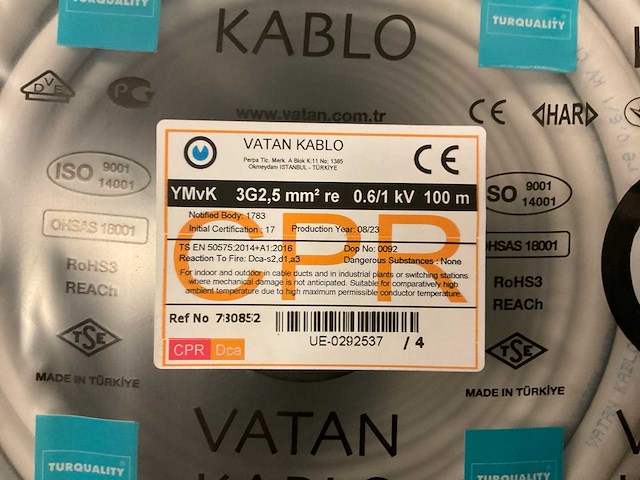 Vatan kablo ymvk rollen installatiekabel 3g2,5mm² (20x) - afbeelding 3 van  3