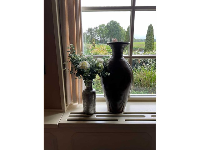 Vazen met kunstbloemen (2x) - afbeelding 2 van  2