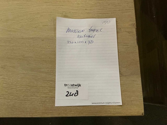 Vdb eiken eetkamertafel 220cm - afbeelding 3 van  5