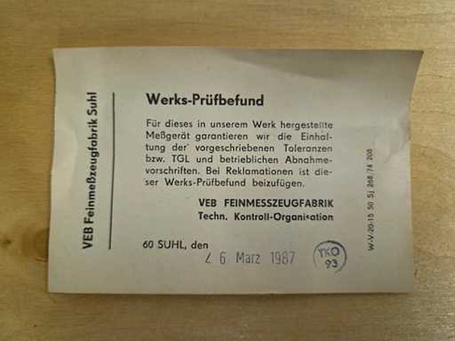Veb - 1987 - tgl15046/i - buitenmicrometer - afbeelding 9 van  10