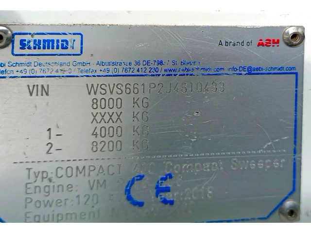 Veegmachine, schmidt, compact400, 2018 - afbeelding 5 van  24