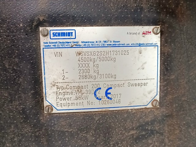 Veegmachine, schmidt, swingo 200 compact sweeper, 2017 - afbeelding 8 van  28