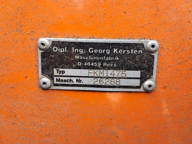 Veegmachine voor front bediening op zitmaaier, kersten, fkm1475, oranje - afbeelding 16 van  17