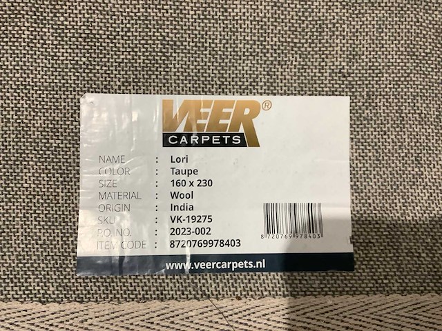 Veer carpets lori taupe vloerkleed 160x230cm - afbeelding 6 van  6