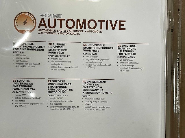 Velleman - automotive universal - partij telefoon houders - afbeelding 7 van  7