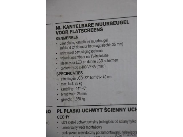 Velleman kantelbare muurbeugel voor flatscreens - afbeelding 3 van  3