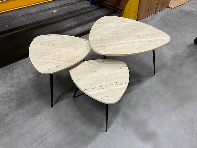 Velor salontafel set van 3 - afbeelding 2 van  11
