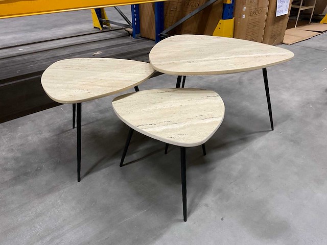 Velor salontafel set van 3 - afbeelding 1 van  9