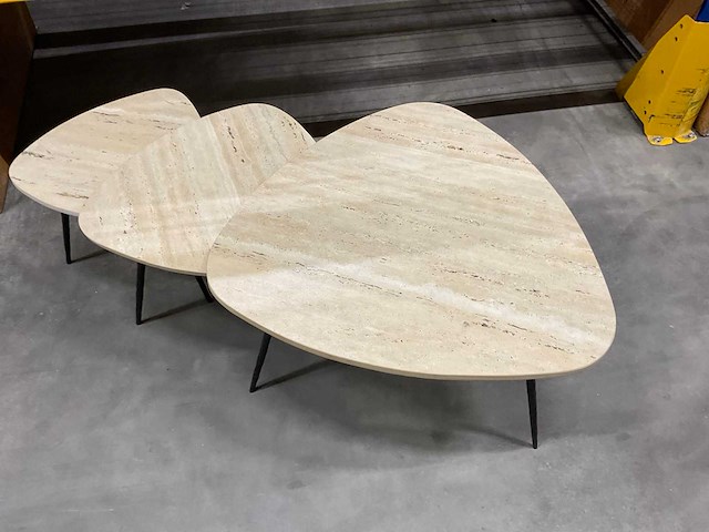 Velor salontafel set van 3 - afbeelding 7 van  9