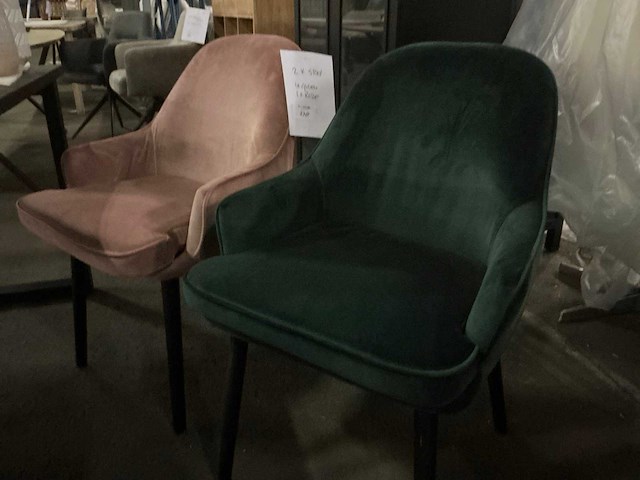 Velvet eetkamerstoel (2x) - afbeelding 2 van  4