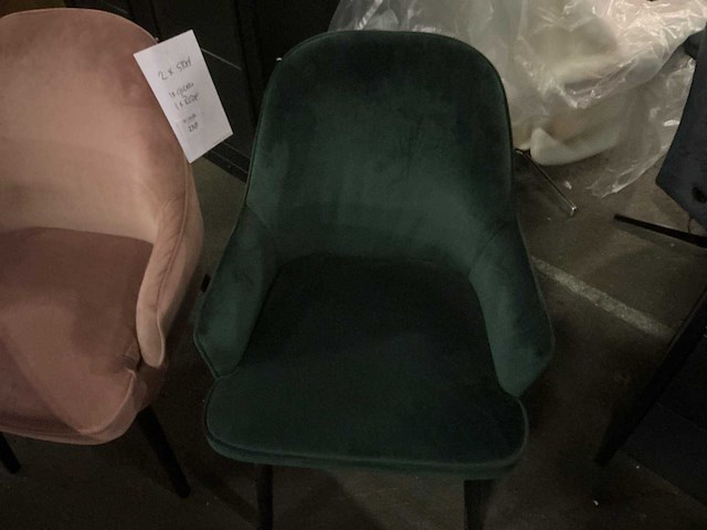 Velvet eetkamerstoel (2x) - afbeelding 4 van  4