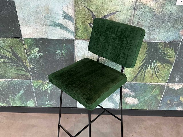 Velvet groen - barkruk (4x) - afbeelding 2 van  5