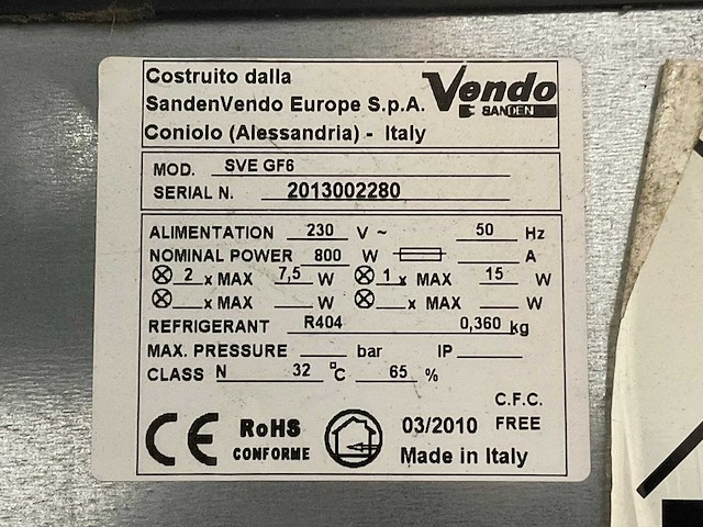 Vendo - sve gf6 - drank automaat - afbeelding 4 van  5