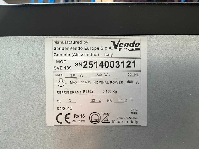 Vendo sve 189 frisdrank verkoopautomaat - afbeelding 7 van  7