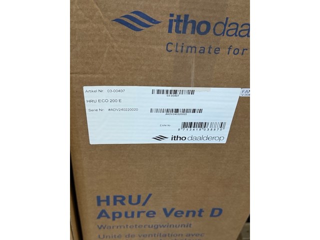 Ventilatie box itho daalderop, hru eco 200 e - afbeelding 3 van  3