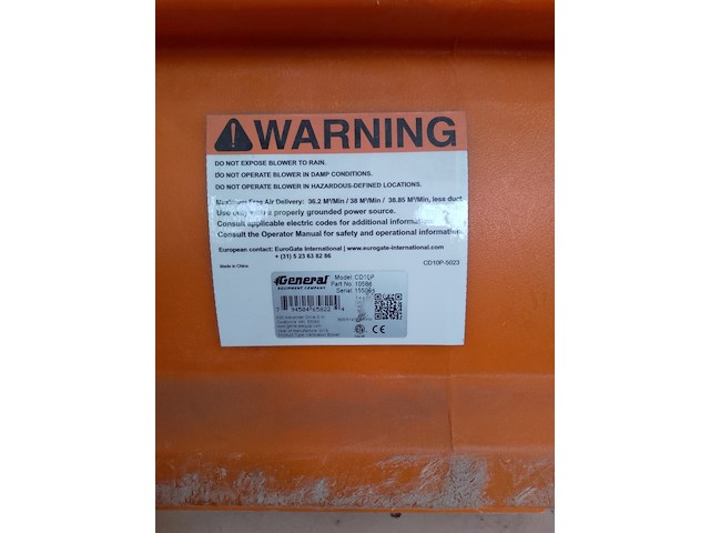 Ventilator 5.100m³/uur 230v general equipment, cd10p, bouwjaar 2016 - afbeelding 5 van  5